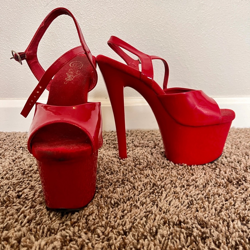 Size 7 Red Pleaser Heels / Dancer Heels